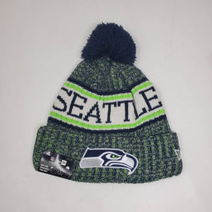NWT New Era 2018 Sideline On Field Pom Beanie - Seattle Seahawks